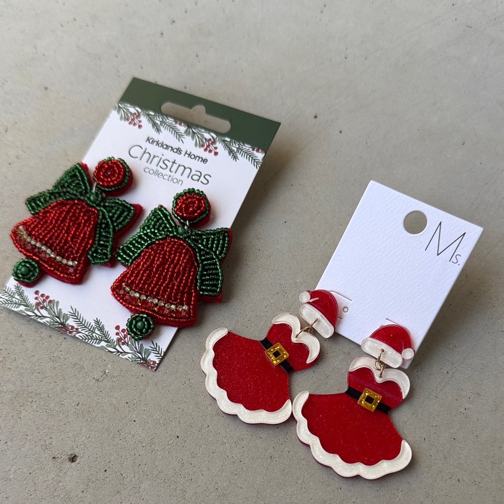 Christmas Red and Green Earrings